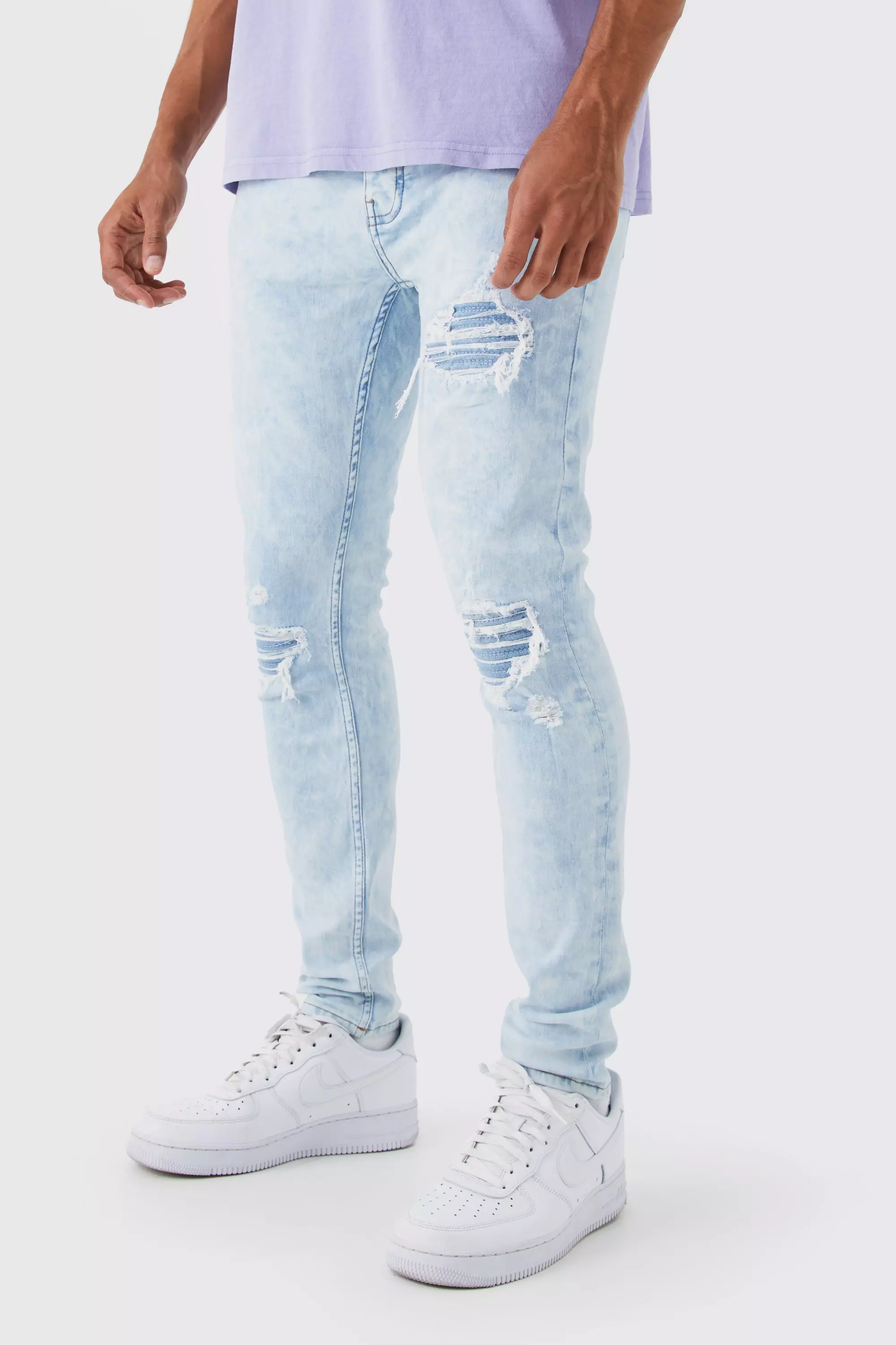 Mens popular washed skinny jeans